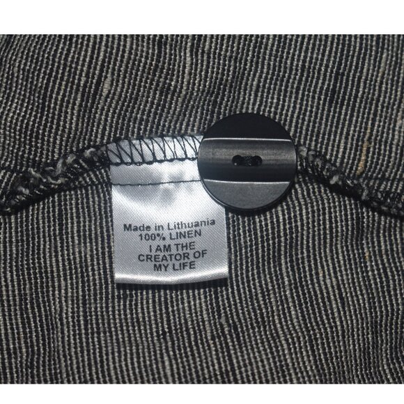 Flax Oversized Vest Woven Linen Buttons Pockets M - Picture 5 of 8